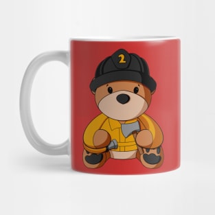 Yellow Uniform Fireman Teddy Bear Mug